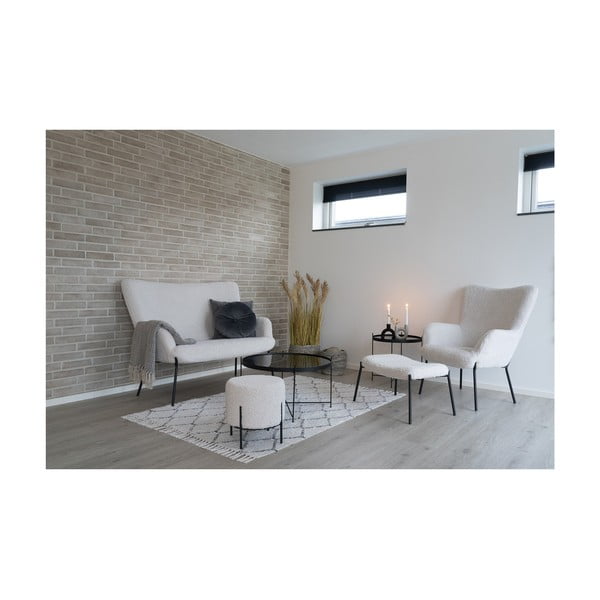 Bílá pohovka z textilie bouclé 128 cm Glasgow – House Nordic-image-4