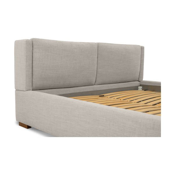 Světle šedá čalouněná dvoulůžková postel s roštem 140x200 cm Dreamer – Scandic-image-1