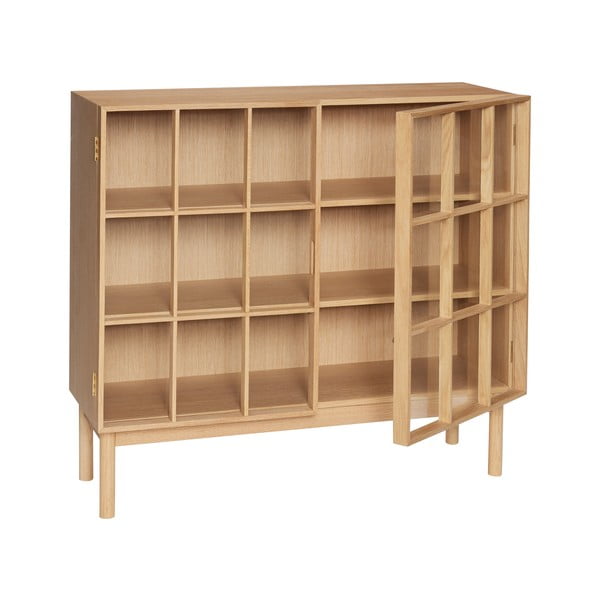 Vitrína z dubového dřeva 100x90 cm Shoji – Hübsch-image-4