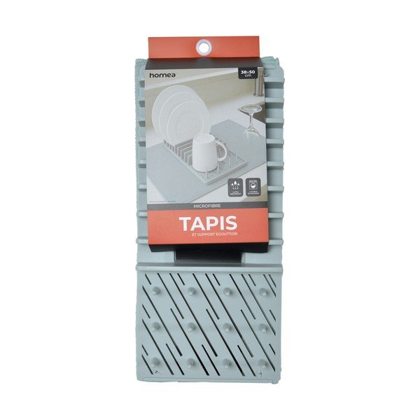 Světle modrá plastová odkapávací podložka na nádobí 50x38 cm – Homéa-image-2