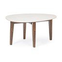 Bílý/v přírodní barvě konferenční stolek s mramorovou deskou  50x70 cm Sylvester – Bizzotto