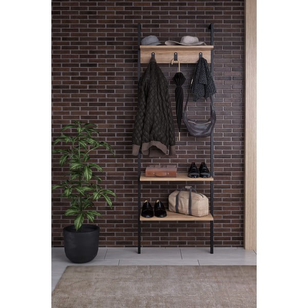 Černá předsíňová sestava z recyklovaného dřeva Nina - Kalune Design-image-1