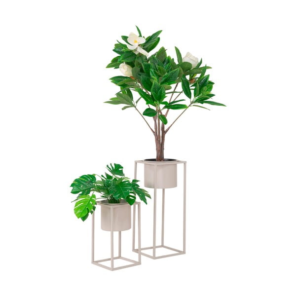 Sada 2 béžových kovových květináčů House Nordic Marla-image-2