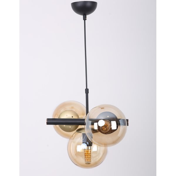 Žluto-černé závěsné svítidlo se skleněným stínidlem ø 15 cm Cascade – Squid Lighting-image-2