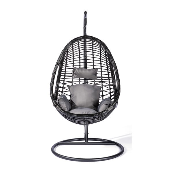 Tmavě šedé závěsné křeslo z umělého ratanu Bonami Selection Tahiti-image-1