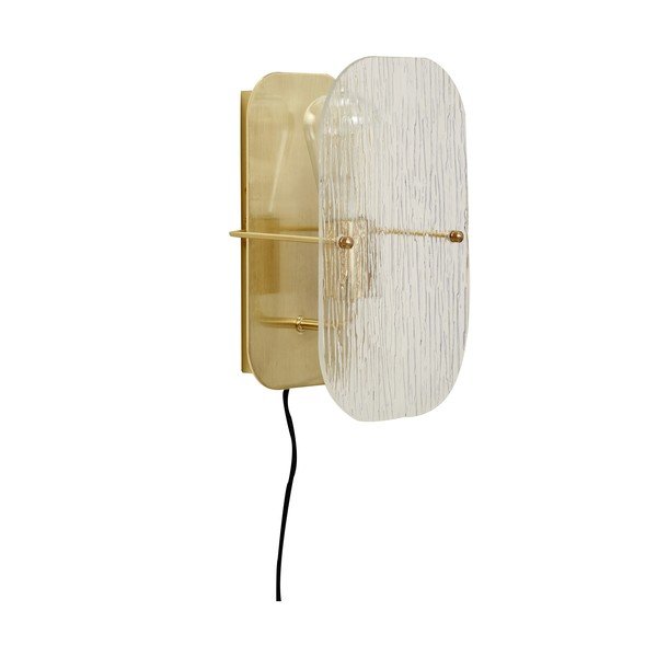 Nástěnné svítidlo do zásuvky v mosazné barvě Ruffle – Hübsch