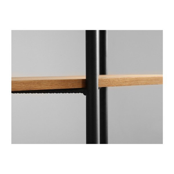 Knihovna s černou konstrukcí a dubovými policemi Custom Form Rave, výška 150 cm-image-4