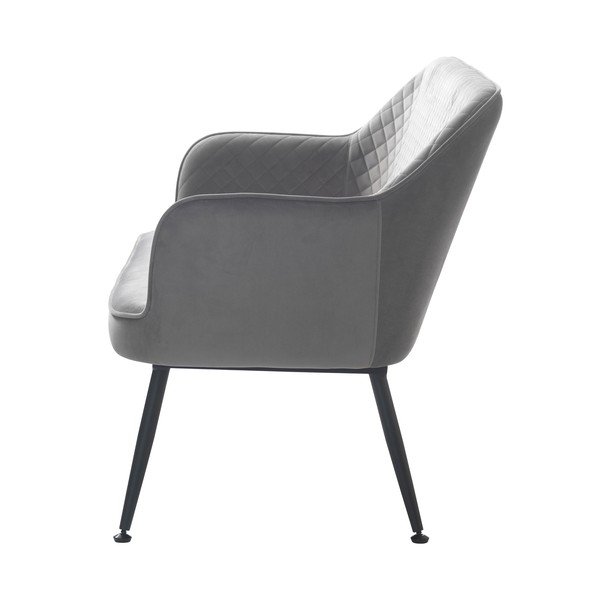 Světle šedá sametová pohovka 129 cm Berrie – Unique Furniture-image-3