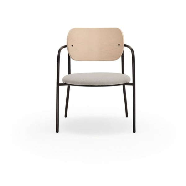 Světle šedé křeslo v dekoru jasanu Eclipse - Teulat-image-2