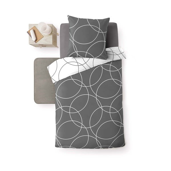 Šedé povlečení na jednolůžko z mikrovlákna 140x200 cm Elton – douceur d'intérieur-image-2