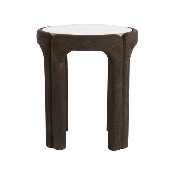 Kulatý odkládací stolek s deskou z kamene ø 45 cm Ali – Light & Living-image-2
