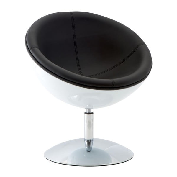 Otočná židle Mercury, bílá/černá