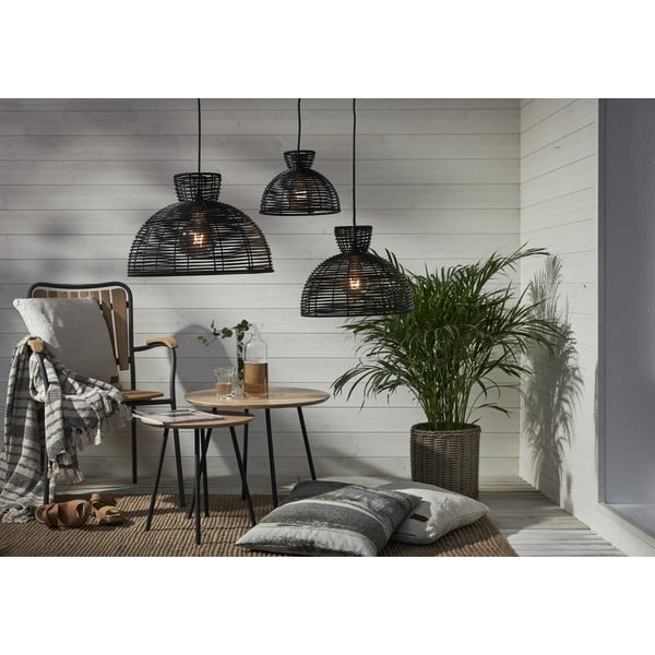 Černé venkovní stínidlo na stropní svítidlo Star Trading Runde, ø 37,5 cm-image-3