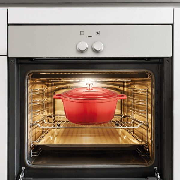 Hrnec s pokličkou s nepřilnavým povrchem na indukci 6.8 l Bordeaux – Tescoma-image-1