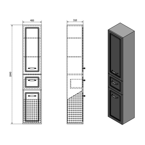 Bílá koupelnová skříňka 40x184 cm Favolo – Sapho-image-4