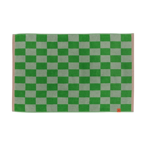 Zelená koupelnová předložka z bio bavlny 50x80 cm Retro – Mette Ditmer Denmark