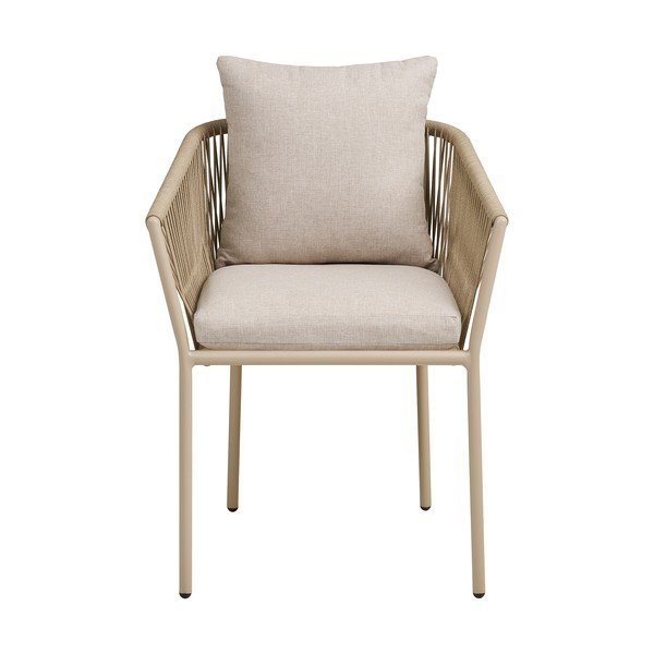 Béžová kovová/polstrovaná zahradní židle Salerno – House Nordic-image-2