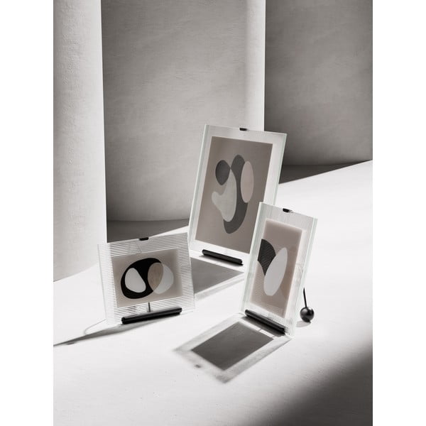 Černý skleněný stojací rámeček 16x20 cm Flute – Umbra-image-3