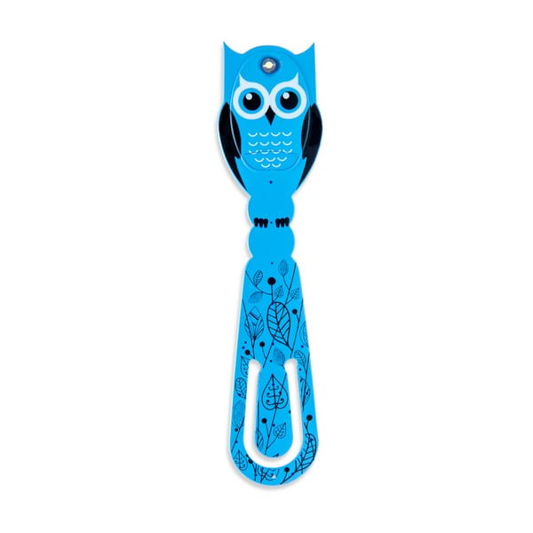 Modrá LED lampička ke čtení Thinking gifts Flexilight Owl
