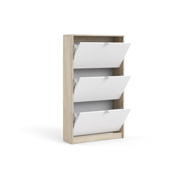 Výklopný botník v dekoru dubu v bílo-přírodní barvě Shoes – Tvilum-image-4