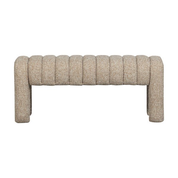 Světle hnědá polstrovaná lavice z textilie bouclé Frex – WOOOD