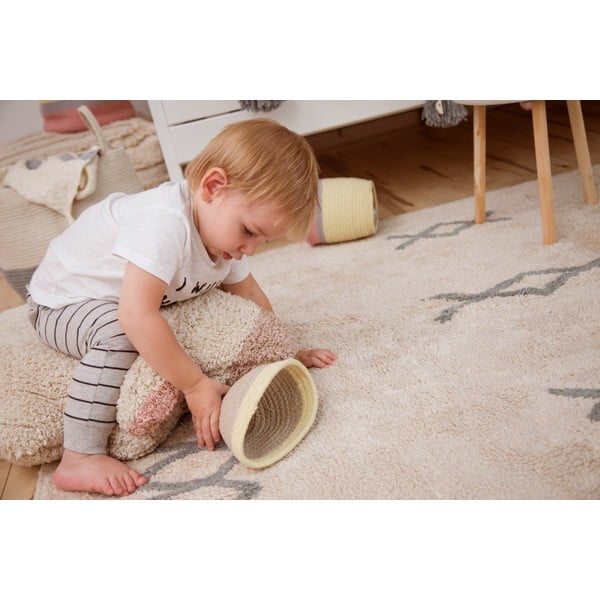 Modrý krémový pratelný ručně tkaný bavlněný koberec 120x160 cm Atlas Natural – Lorena Canals-image-4