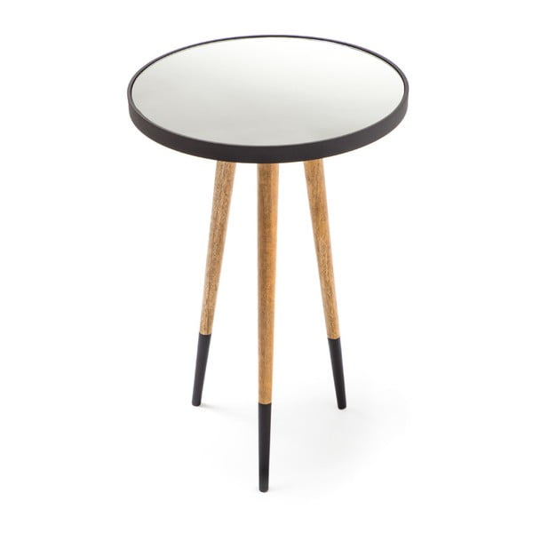 Černo-bílý odkládací stolek 360 Living Merald Schwarz Natural, ⌀ 40,5 cm