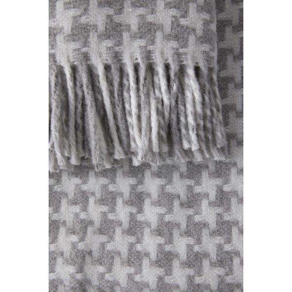 Světle šedý pléd se vzorem kohoutí stopy Euromant Pearls, 140 x 180 cm-image-2