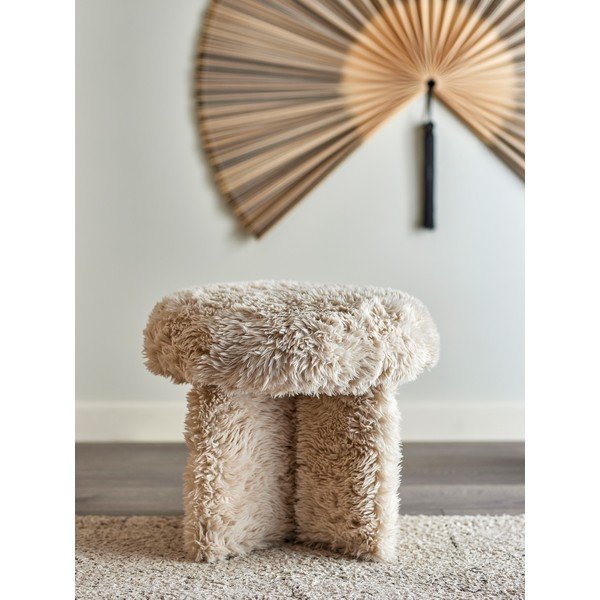 Béžový taburet z umělé kožešiny Frikka – Bloomingville-image-1