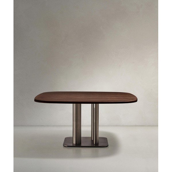 Jídelní stůl v dekoru ořechu 121x121 cm Melvar – Kave Home-image-1