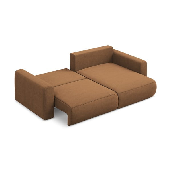 Rozkládací/s úložným prostorem rohová pohovka v terakotové barvě (pravý roh/s lenoškou) Kapua – Makamii-image-3