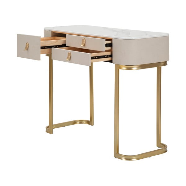 Konzolový stolek v béžovo-zlaté barvě 40x100 cm Beauty – Mauro Ferretti-image-4