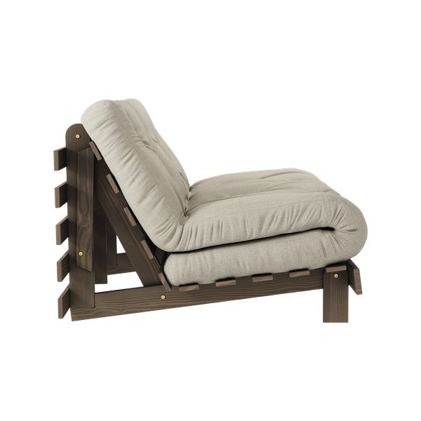 Šedobéžová lněná rozkládací pohovka 140 cm Roots Carob – Karup Design-image-4