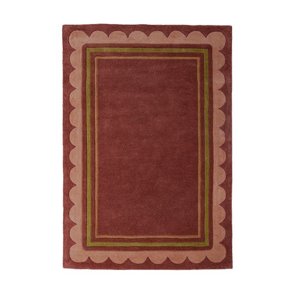 Vínový ručně tkaný vlněný koberec 160x230 cm Lois – Flair Rugs
