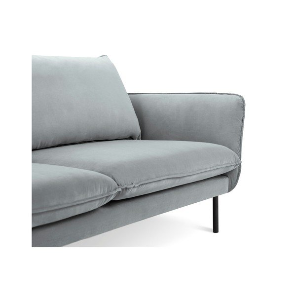 Světle šedá sametová pohovka Cosmopolitan Design Vienna, 200 cm-image-3