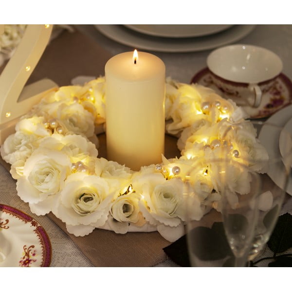 Svatební věnec s LED světly Rose Pearl
