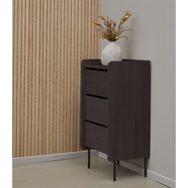 Černá vysoká komoda v dekoru dubu 60x108,5 cm Wrap – Bonami Selection-image-1