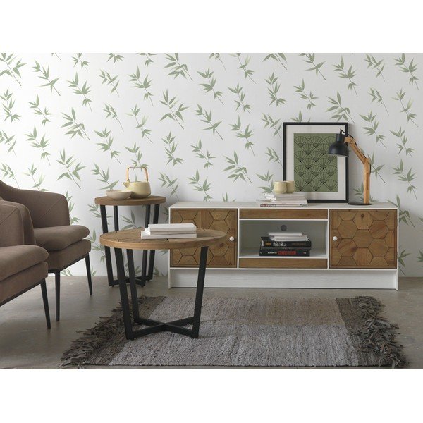 Konferenční stůl s černou železnou konstrukcí Geese Honeycomb, ⌀ 59 cm-image-1