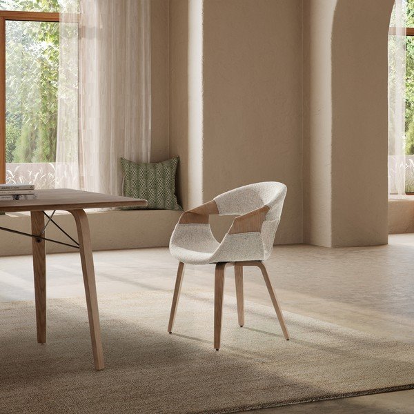 Béžová čalouněná jídelní křesla v sadě 2 ks s područkami Elif – MOME-image-1