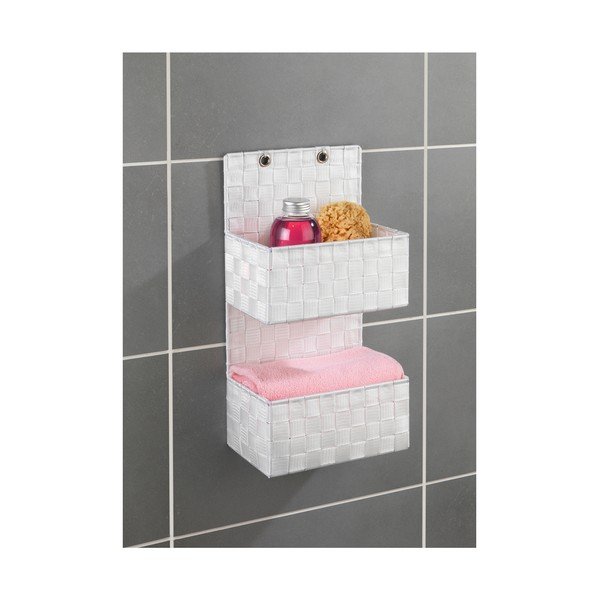 Bílý dvojitý koupelnový organizér Wenko Adria-image-4