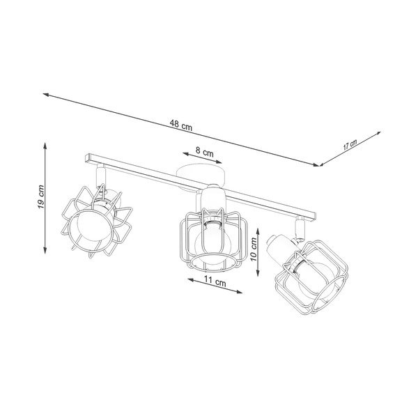 Černé stropní svítidlo ø 10 cm Salom – Sollux-image-4
