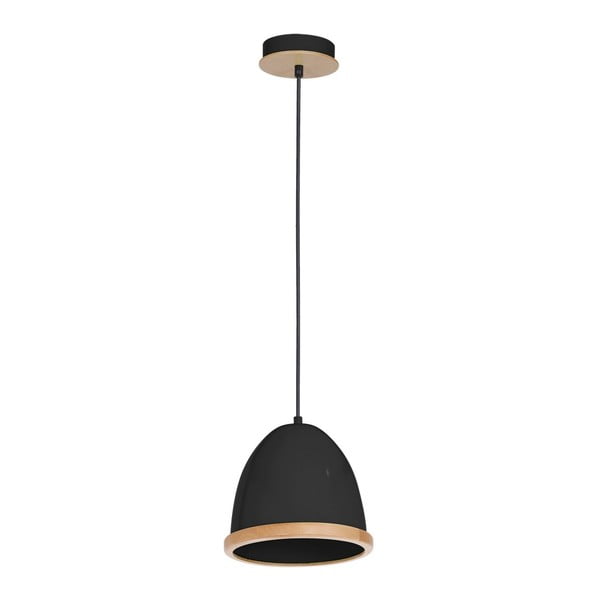 Černé závěsné svítidlo s dřevěnými detaily Homemania Studio Uno Lungo