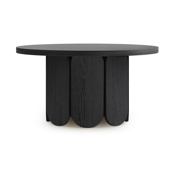 Černý kulatý konferenční stolek v dekoru dubu ø 78 cm Soft – Woodman