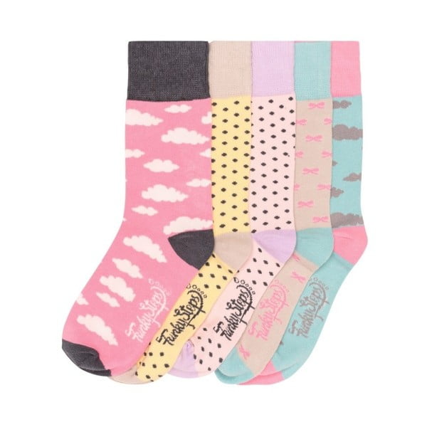 Sada 5 párů barevných ponožek Funky Steps Beautiful Day, velikost 35 – 39