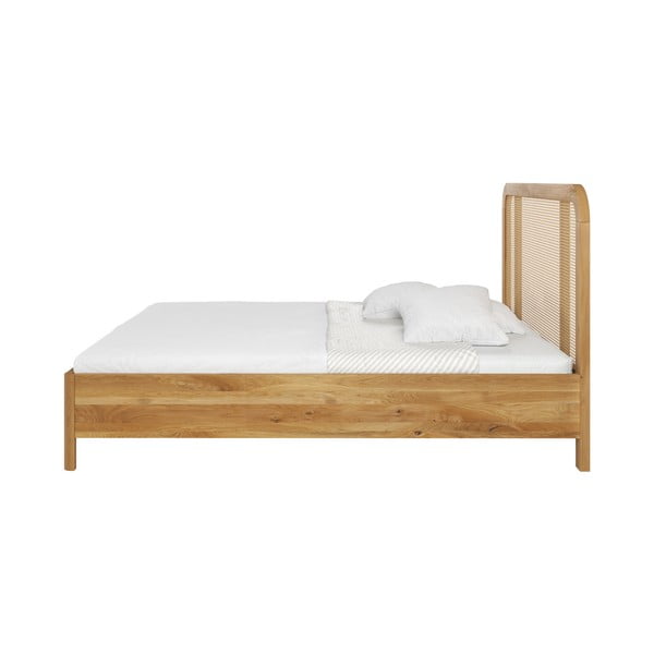 Dvoulůžková postel z dubového dřeva 200x200 cm v přírodní barvě Harmark – Skandica-image-3