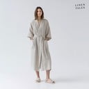 Béžový lněný župan velikost L/XL Summer – Linen Tales
