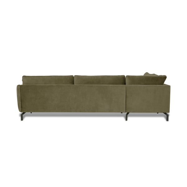 Zelená sametová rohová pohovka (levý roh) Magic - Scandic-image-3