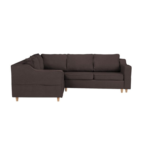 Tmavě hnědá rozkládací čtyřmístná pohovka Mazzini Sofas Jonquille, levý roh-image-1