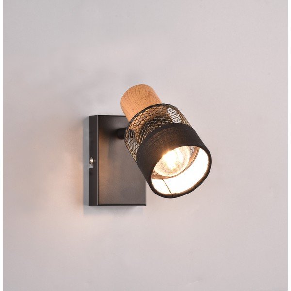 Nástěnné svítidlo v černé a přírodní barvě ø 7 cm Nandini – Trio-image-2