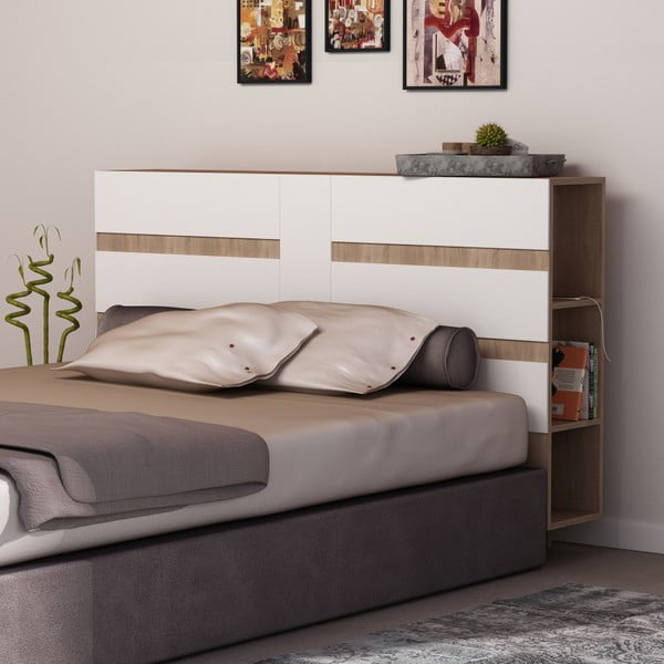 Čelo postele s úložným prostorem s bílým detailem Homitis Eddo-image-3